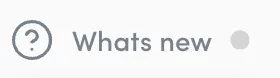 image of 'whats new' with a gray dot